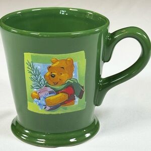 Disney Winnie the Pooh “A Christmas to Remember” 1999 Green Mug Vintage Classic